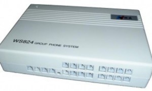 WS824-Q416II型，4外线16分机，可配置一部英文专用电话机，二次来显